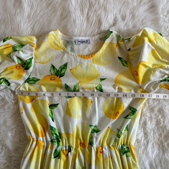 Lemon Print Puff Sleeve Mini Dress XS - Picture 5 of 10